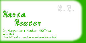 marta neuter business card